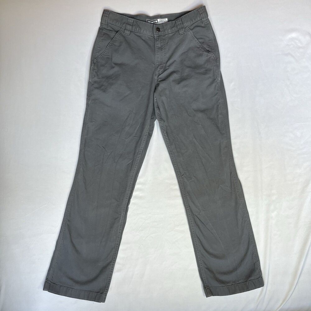 Carhartt Relaxed Fit Straight Rigby Work Pants Mens 32x32 Gray Cotton BN2291-M
